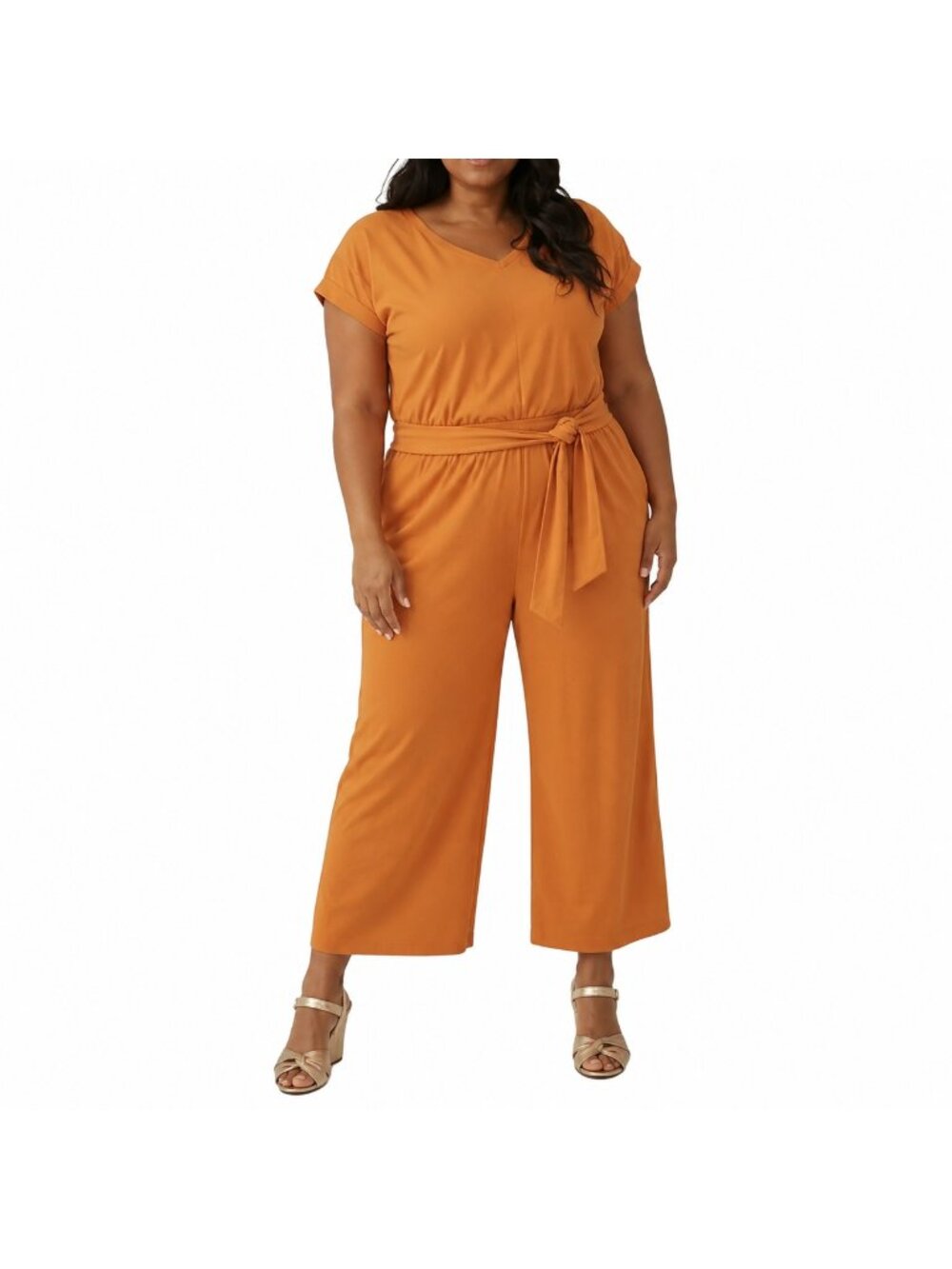 NEW Cuddl Duds Orange Crinkle Jersey Jumpsuit - XL